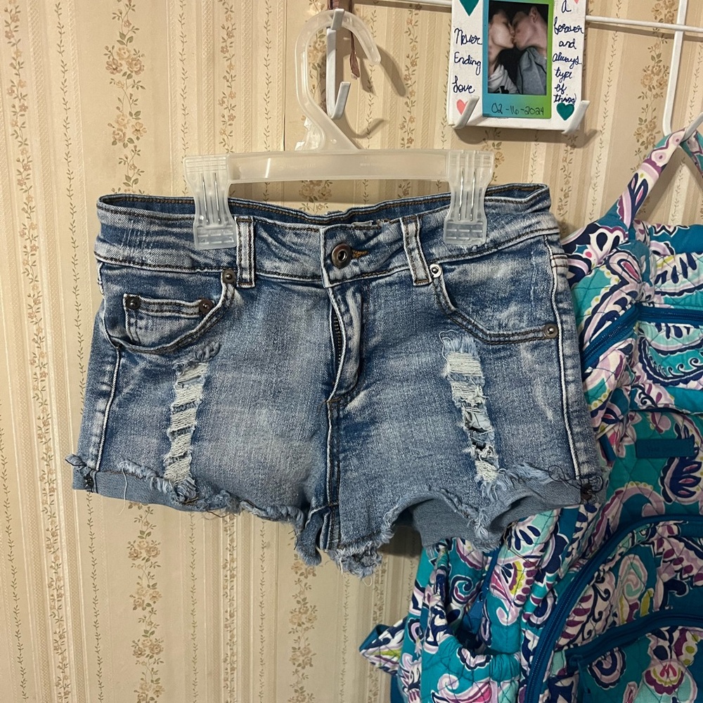 Distressed Denim Shorts